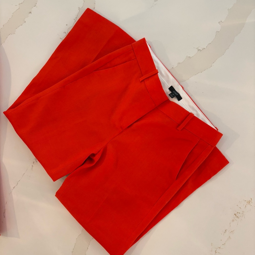 J. Crew Red Ankle Cropped Pants